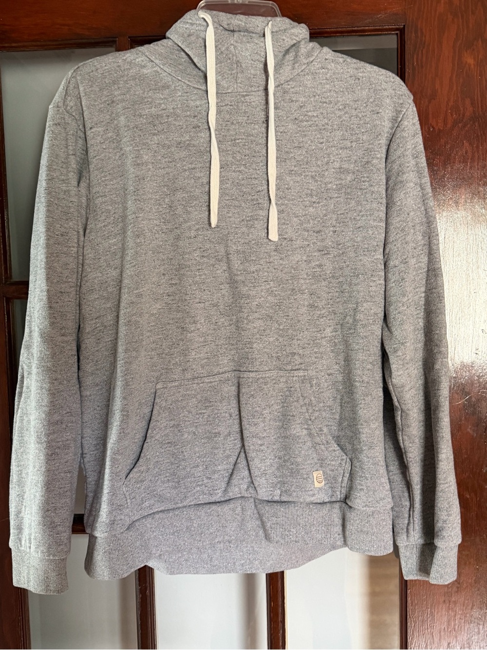 Marine Layer Heather Gray Pullover Hoodie with Drawstrings